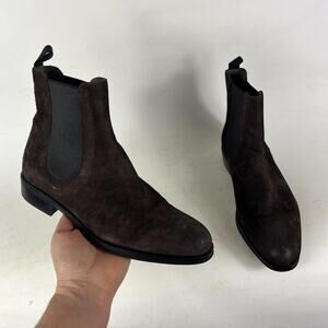 Triver Flight Boots Women's 8 Brown Slip-On Almond Toe Block Heel Chelsea Boot